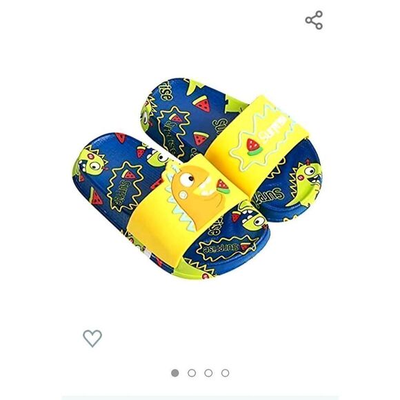 NWT SHO KIDS DINOSAUR SLIP ON SLIDES - Picture 1 of 5